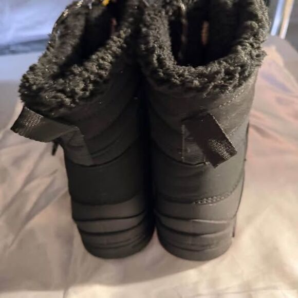 New Black Faux Fur Lined Winter Boots - Picture 8 of 10